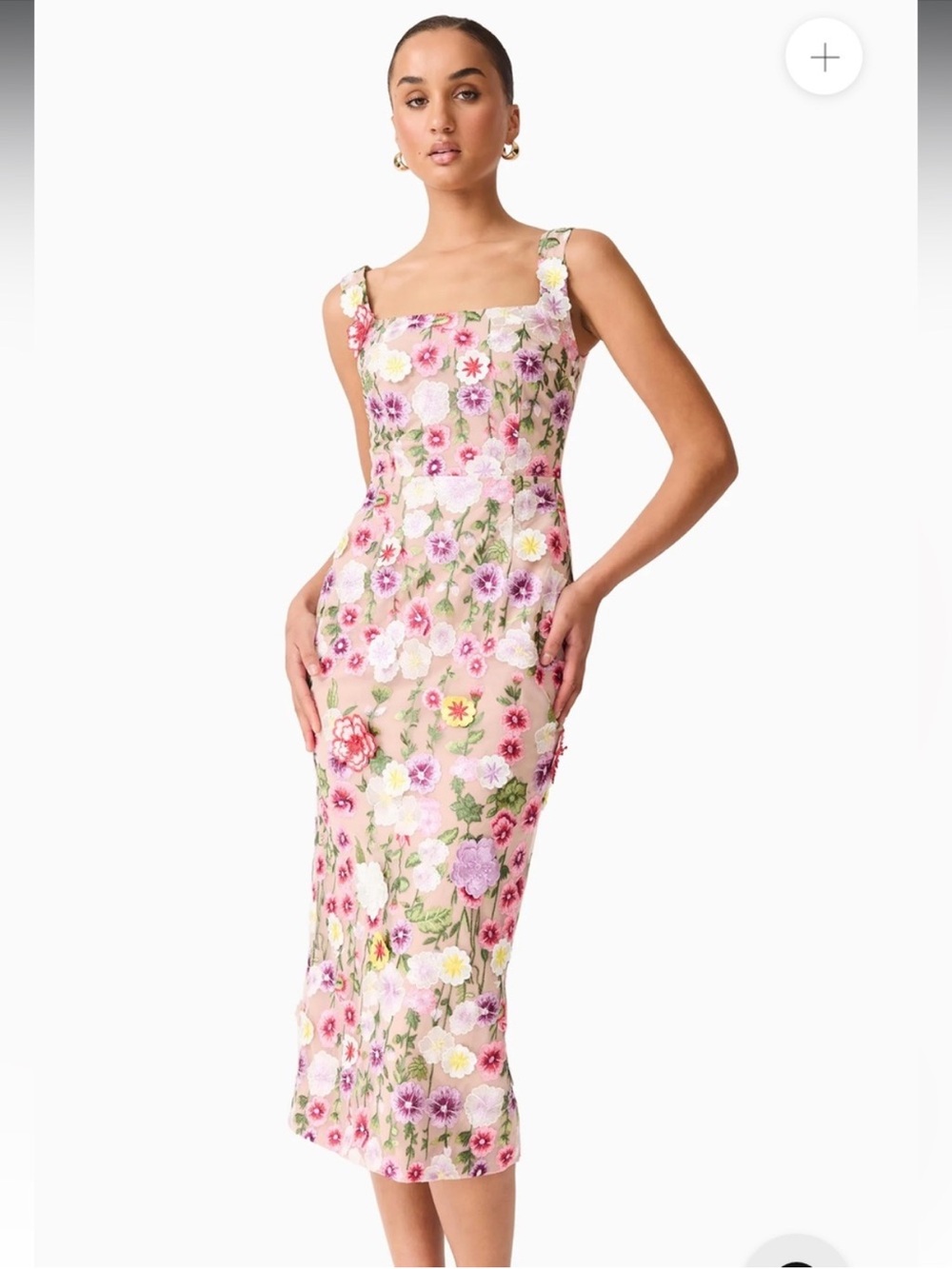 elliatt neve 3d floral applique midi flower cocktail party dress size Small NEW - Picture 12 of 12